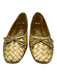 Schutz Shoe Size 6 Gold Leather Woven Bow Detail Square Toe Flats Gold / 6