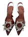 Amina Muaddi Shoe Size 37 Wine Red PVC Upper Rhinestone Clear Pointed Toe Pumps Wine Red / 37