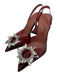 Amina Muaddi Shoe Size 37 Wine Red PVC Upper Rhinestone Clear Pointed Toe Pumps Wine Red / 37