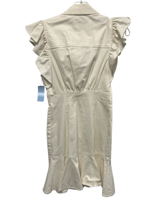 5a7 Cinq a Sept Size 0 White Cotton Button Front Ruffle Dress White / 0
