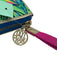 Lilly Pulitzer Multi Polyester Zip Close Gold Tone Hardware Botanical Pouch Bag Multi