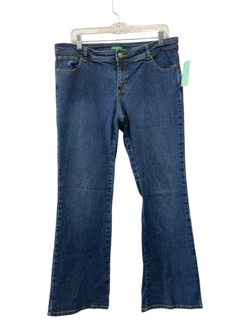 Lilly Pulitzer Size 14 Medium Wash Cotton Blend Denim Whiskering Flare Jeans Medium Wash / 14