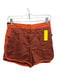 Rag & Bone Size 0 Orange Print Linen Houndstooth hook & zip Shorts Orange Print / 0