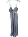 Zara Size S Gray Polyester Spaghetti Strap Acordian Pleated Side Cut Outs Dress Gray / S