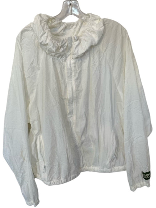 Daily Drills Size M/L Cream Nylon Full Zip Windbreaker Athletic Jacket Cream / M/L