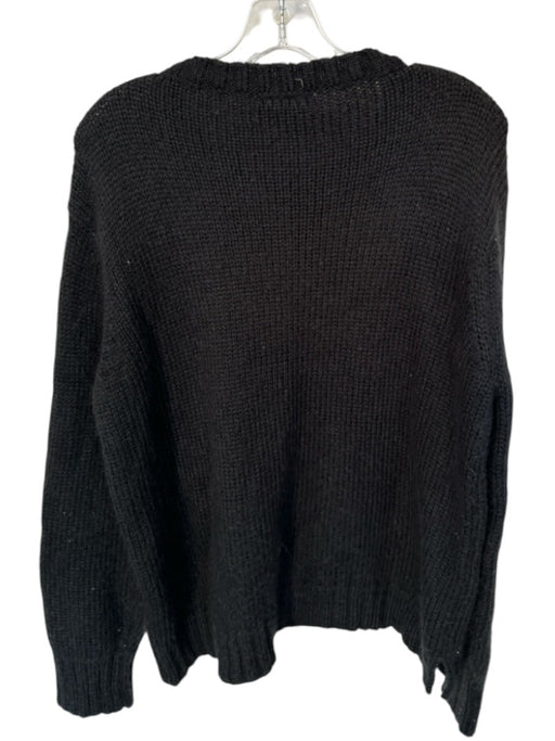 Wooden Ships Size S/M Black & Pink Mohair Blend Long Sleeve Cheetah Knit Sweater Black & Pink / S/M