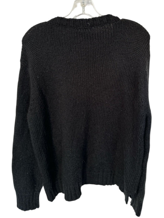 Wooden Ships Size S/M Black & Pink Mohair Blend Long Sleeve Cheetah Knit Sweater Black & Pink / S/M