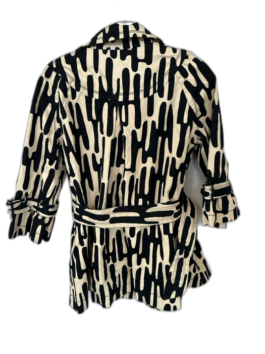 Taikonku Size 4 Cream & Black Cotton Belted Jacket Cream & Black / 4