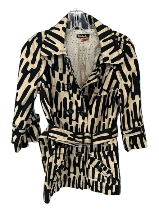 Taikonku Size 4 Cream & Black Cotton Belted Jacket Cream & Black / 4