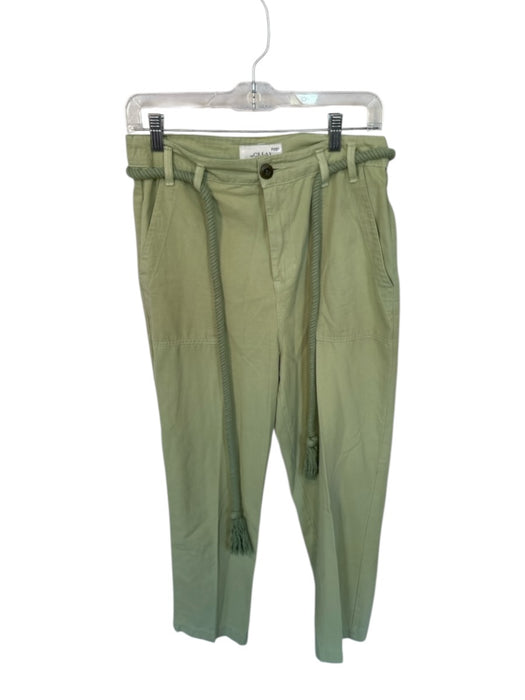 The Great Size 27 Light Green Tencel High Waist Rope Belted Pants Light Green / 27