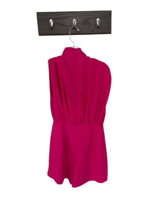Karlie Size M Pink Polyester Mock Neck Cap Sleeve Buttons Dress Pink / M