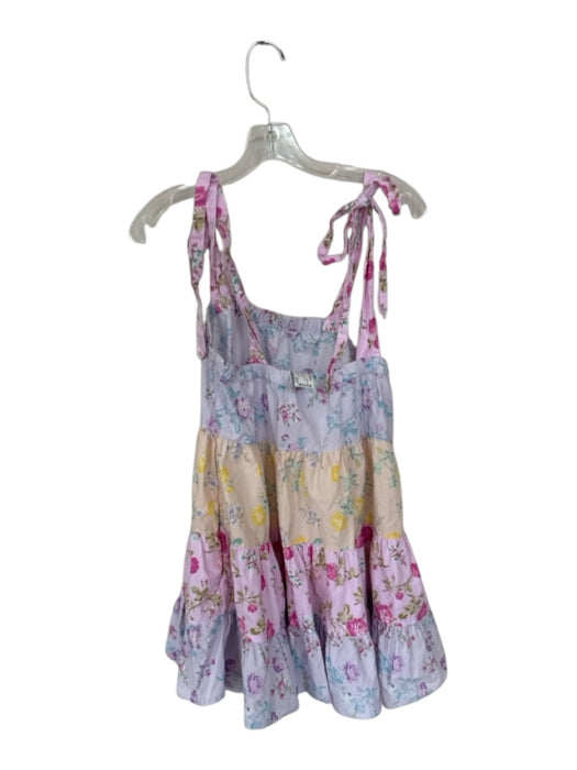 loveshackfancy for target Size S Purple & Yellow Cotton Tie Straps Flowers Dress Purple & Yellow / S
