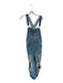 We The Free Size S Med Light Wash Cotton Distressed Wide Leg Denim Overalls Med Light Wash / S