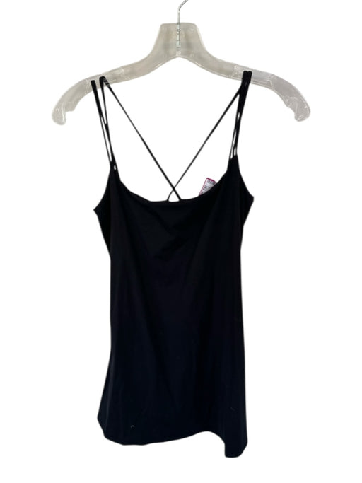 Size M Black Nylon Blend Spaghetti Strap Built - In Shorts Dress Black / M