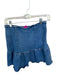 Mother Size 26 Med Light Wash Cotton Blend Side Zip Ruffles Denim Skirt Med Light Wash / 26