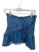 Mother Size 26 Med Light Wash Cotton Blend Side Zip Ruffles Denim Skirt Med Light Wash / 26
