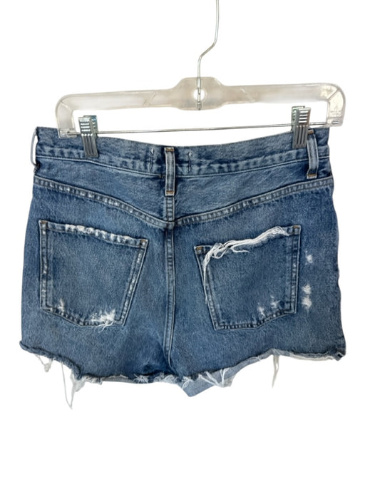 Agolde Size 28 Med Dark Wash Organic Cotton High Waist Button Fly Cut Off Shorts Med Dark Wash / 28