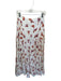 Banjanan Size M White & Purple Linen Side Zip Butterflies Front Pockets Skirt White & Purple / M