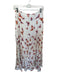 Banjanan Size M White & Purple Linen Side Zip Butterflies Front Pockets Skirt White & Purple / M