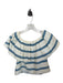 Mara Hoffman Size S Cream & Blue Cotton Off Shoulder Striped Cropped Top Cream & Blue / S