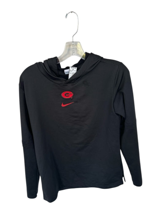 Nike Black & Red Polyester UGA Long Sleeve Athletic Men's Hoodie Black & Red / S