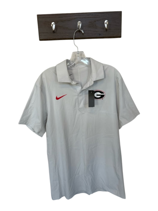 Nike Size M Gray & Red Polyester UGA Athletic Men's Polo Gray & Red / M