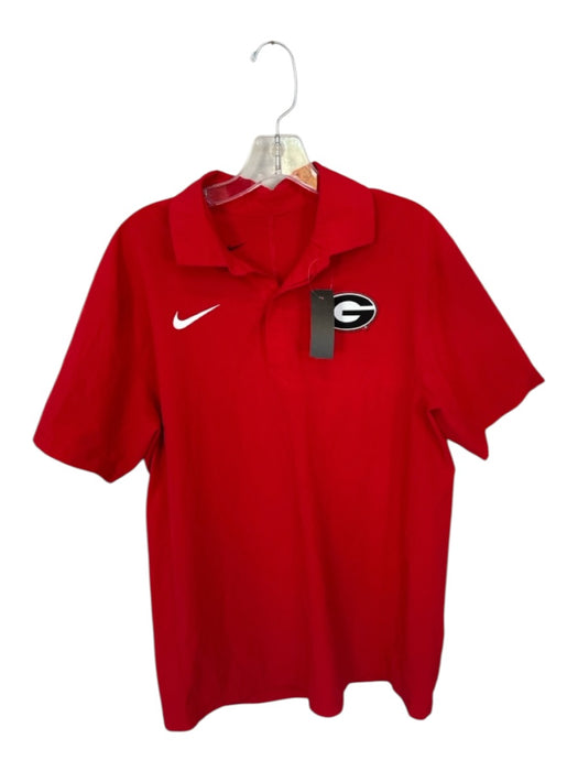 Nike Size M Red & Black Polyester UGA Athletic Men's Polo Red & Black / M