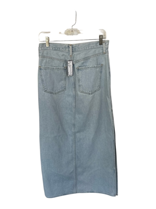 Agolde Size 27 Light Wash Organic Cotton High Waist Side Slits Maxi Denim Skirt Light Wash / 27