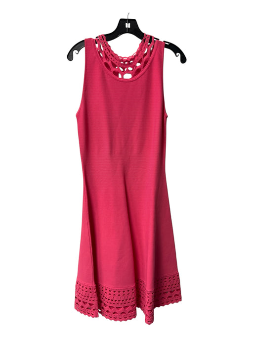Milly Size M Hot pink Viscose & Polyester Round Neck Cutout Sleeveless Dress Hot pink / M
