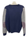Sartoria Leoni Size S Navy Blue & Gray Lambswool Blend Elbow Patch Sweater Navy Blue & Gray / S