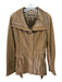 Marc New York Size L Split Pea Green Leather Brass Hardware Collar Coat Split Pea Green / L