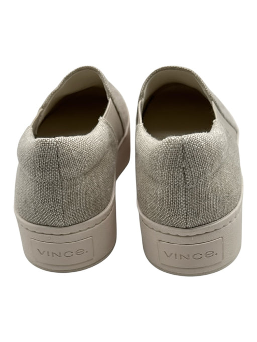 Vince Shoe Size 8.5 Beige & White Canvas Round Toe Slip On Platform Sneakers Beige & White / 8.5