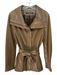 Marc New York Size L Split Pea Green Leather Brass Hardware Collar Coat Split Pea Green / L