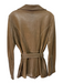 Marc New York Size L Split Pea Green Leather Brass Hardware Collar Coat Split Pea Green / L