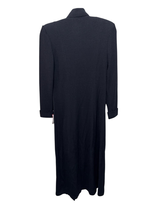 St John Collection Size 6 Black Wool Blend Long Sleeve Solid Maxi Dress Black / 6