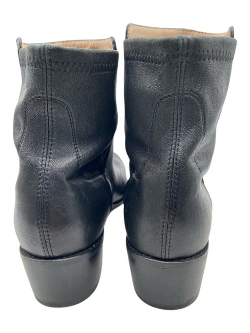 Stuart Weitzman Shoe Size 11 Black Leather Stretch Panel Round Toe Booties Black / 11