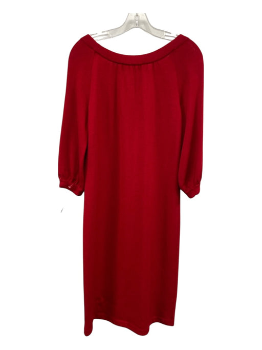 St John Size 2 Red Wool Blend Knit Half Sleeve Dress Red / 2