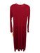 Nordstrom Size Small Red Wool Blend Long Sleeve Ribbed Midi Dress Red / Small