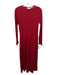Nordstrom Size Small Red Wool Blend Long Sleeve Ribbed Midi Dress Red / Small