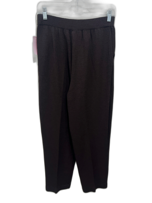 St John Sportswear Size 4 Brown Wool Blend Pleated Waist Elastic Waist Pants Brown / 4