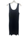 St. John Basics Size 10 Black Wool & Rayon Sleeveless Scoop Neck Knit Midi Dress Black / 10