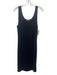 St. John Basics Size 10 Black Wool & Rayon Sleeveless Scoop Neck Knit Midi Dress Black / 10