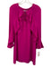 Belle Badgley Mischka Size 2 Magenta Pink Polyester Long Sleeve Mini Shift Dress Magenta Pink / 2