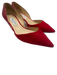 Jimmy Choo Shoe Size 41 Red Suede & Patent Leather Pointed Toe Low Heel Pumps Red / 41