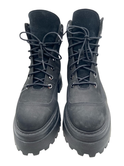 Timberland Shoe Size 8 Black Nubuck Lug Sole lace up Platform Combat Boots Black / 8