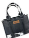 Wrangler Black Leather Top Handles Whipstitch Cow Print Bag Black