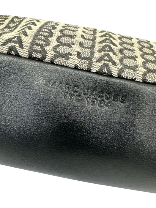 Marc Jacobs Black & Beige Cotton & Polyester Monogram Zip Close Bag Black & Beige