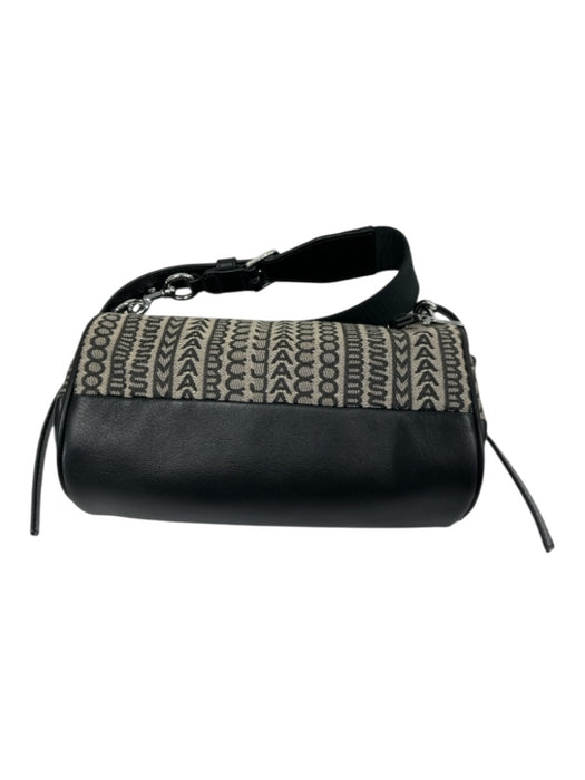 Marc Jacobs Black & Beige Cotton & Polyester Monogram Zip Close Bag Black & Beige