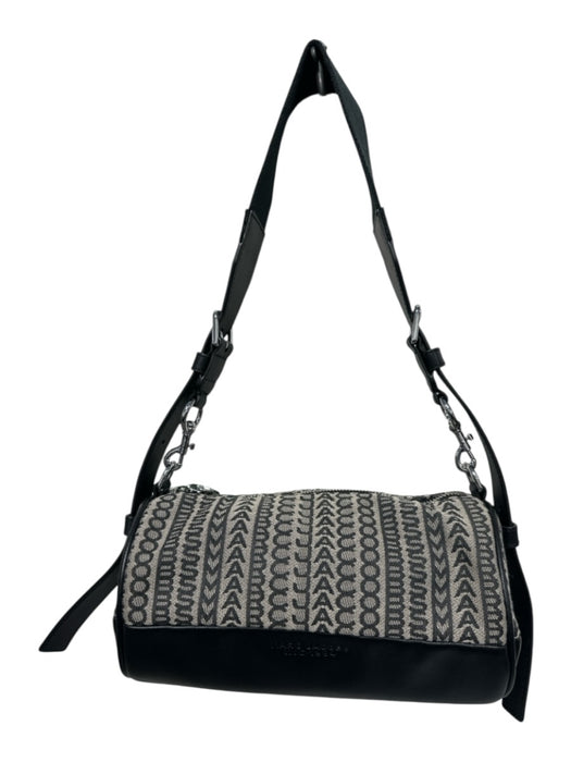 Marc Jacobs Black & Beige Cotton & Polyester Monogram Zip Close Bag Black & Beige
