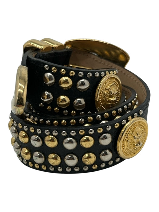 Code Azure Black, Silver, Gold Leather Studded Belts Black, Silver, Gold / 36